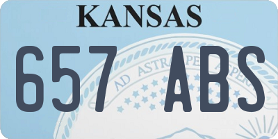 KS license plate 657ABS