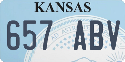 KS license plate 657ABV