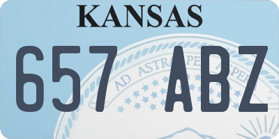 KS license plate 657ABZ