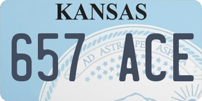 KS license plate 657ACE