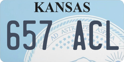 KS license plate 657ACL