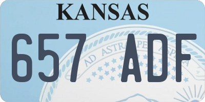 KS license plate 657ADF