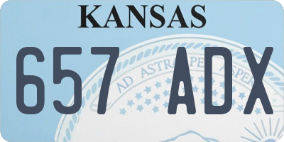 KS license plate 657ADX