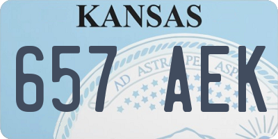 KS license plate 657AEK