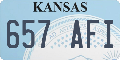 KS license plate 657AFI