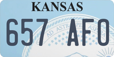 KS license plate 657AFO