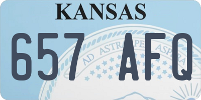 KS license plate 657AFQ