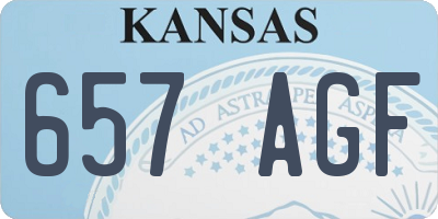 KS license plate 657AGF