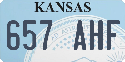 KS license plate 657AHF