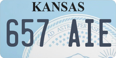 KS license plate 657AIE