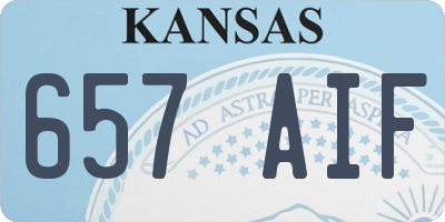 KS license plate 657AIF