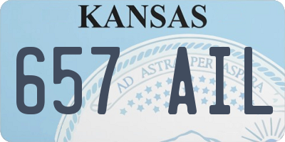 KS license plate 657AIL