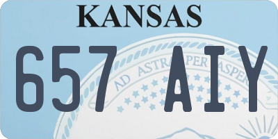 KS license plate 657AIY