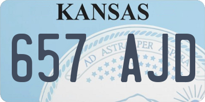 KS license plate 657AJD