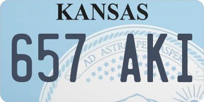KS license plate 657AKI