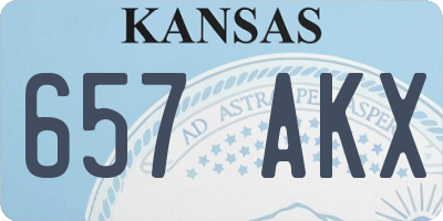 KS license plate 657AKX