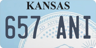 KS license plate 657ANI