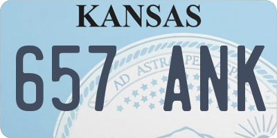 KS license plate 657ANK