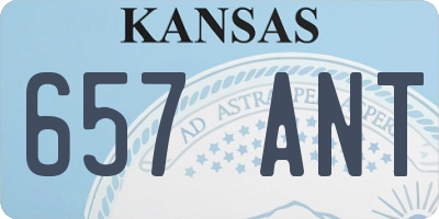 KS license plate 657ANT