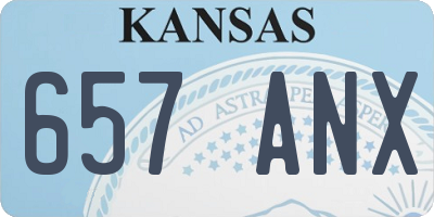 KS license plate 657ANX