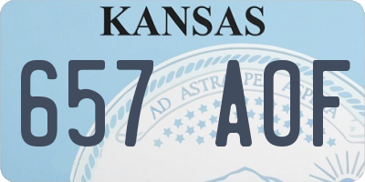 KS license plate 657AOF