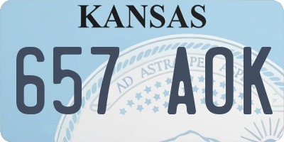 KS license plate 657AOK