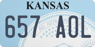 KS license plate 657AOL