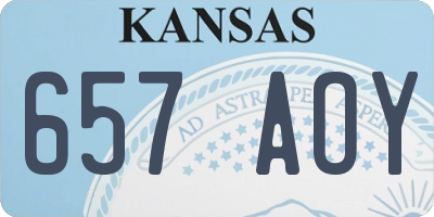 KS license plate 657AOY
