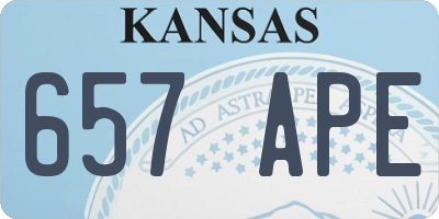 KS license plate 657APE