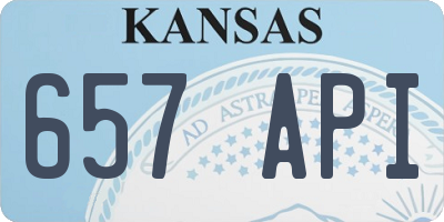 KS license plate 657API