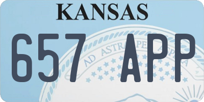 KS license plate 657APP