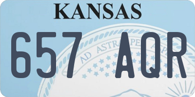 KS license plate 657AQR