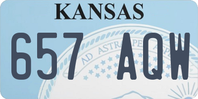 KS license plate 657AQW
