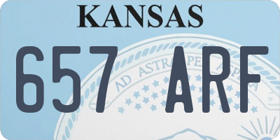 KS license plate 657ARF
