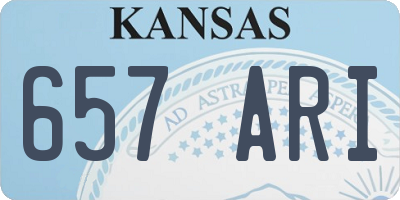 KS license plate 657ARI
