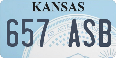 KS license plate 657ASB