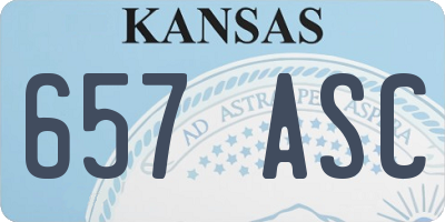 KS license plate 657ASC