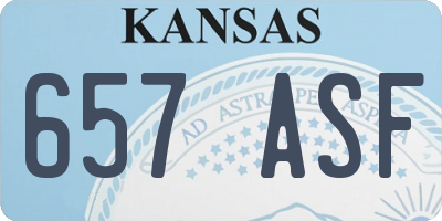 KS license plate 657ASF