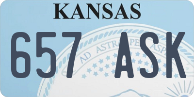 KS license plate 657ASK