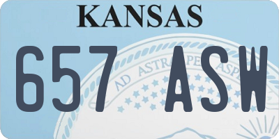 KS license plate 657ASW