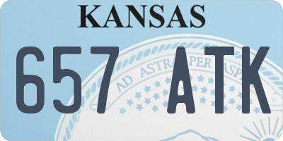 KS license plate 657ATK