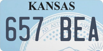 KS license plate 657BEA