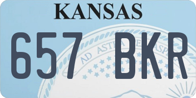 KS license plate 657BKR