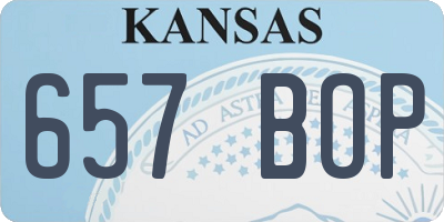 KS license plate 657BOP