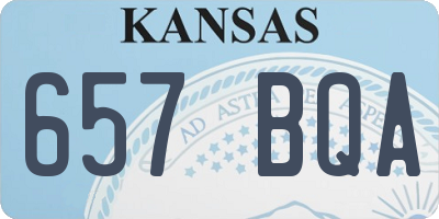 KS license plate 657BQA