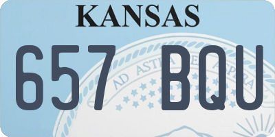 KS license plate 657BQU