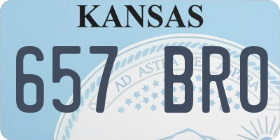 KS license plate 657BRO