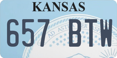 KS license plate 657BTW