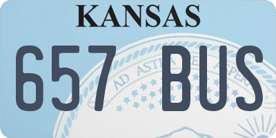 KS license plate 657BUS
