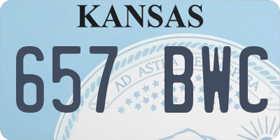 KS license plate 657BWC